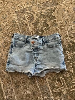 abercrombie kids light blue denim cutoff shorts